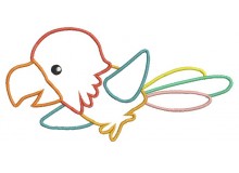 Stickdatei - Dschungeltiere Appli Papagei fliegend